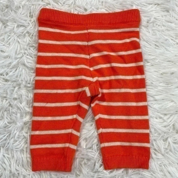 New Janie And Jack Stripe Knit Sweater Pants Orange White - Picture 1 of 3